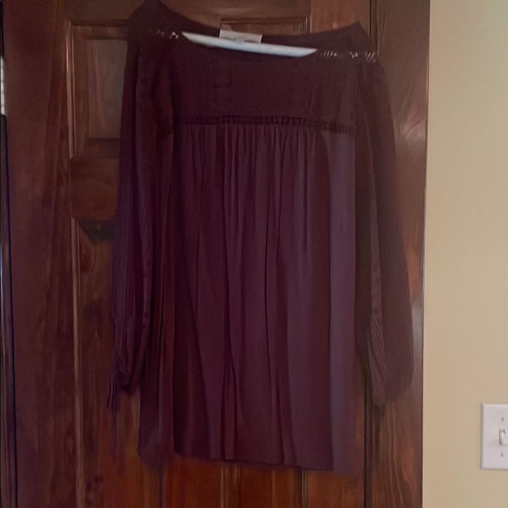 Burgundy Long Sleeve Blouse